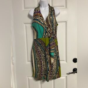 T31a- ENFOCUS STUDIO Boho Knit Faux Wrap Midi Dress